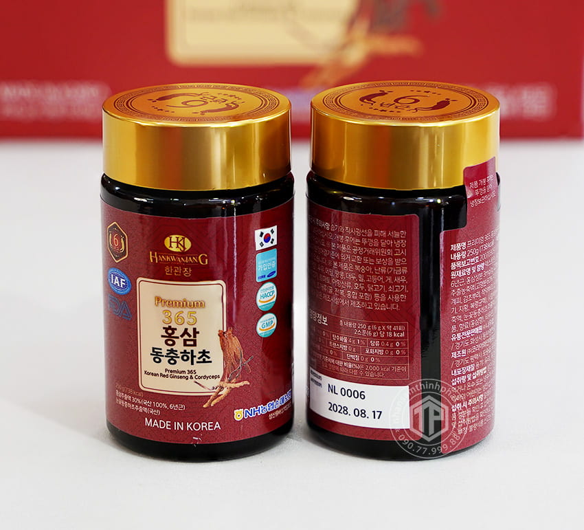 Cao hồng sâm đông trùng hạ thảo Hàn Quốc hộp 2 lọ x 250g