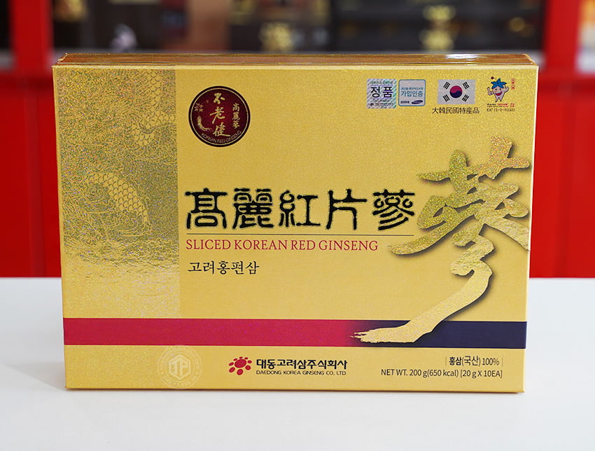 Hồng sâm khô thái lát Daedong Hàn Quốc 200g 10 hộp nhỏ Hồng sâm khô thái lát Daedong Hàn Quốc 200g 10 hộp nhỏ