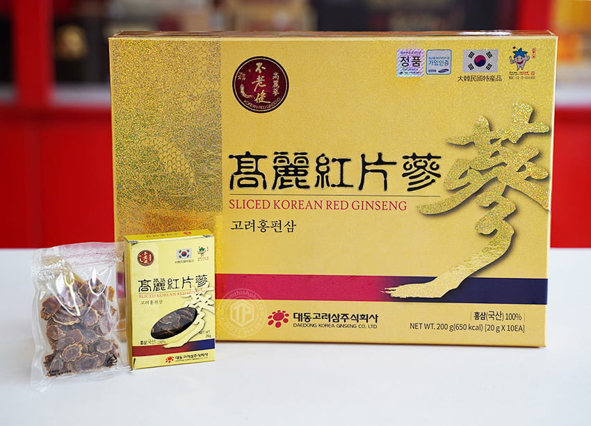 Hồng sâm khô thái lát Daedong 200g cao cấp Hàn Quốc Hồng sâm khô thái lát Daedong 200g cao cấp Hàn Quốc