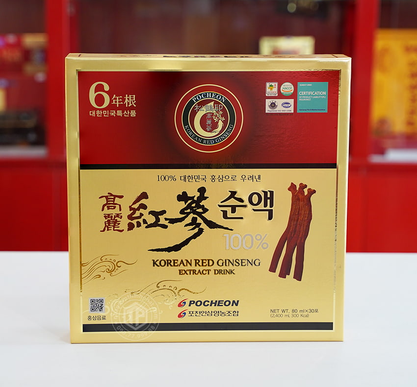 Nước hồng sâm Hàn Quốc cao cấp Pocheon 100% hộp 30 gói