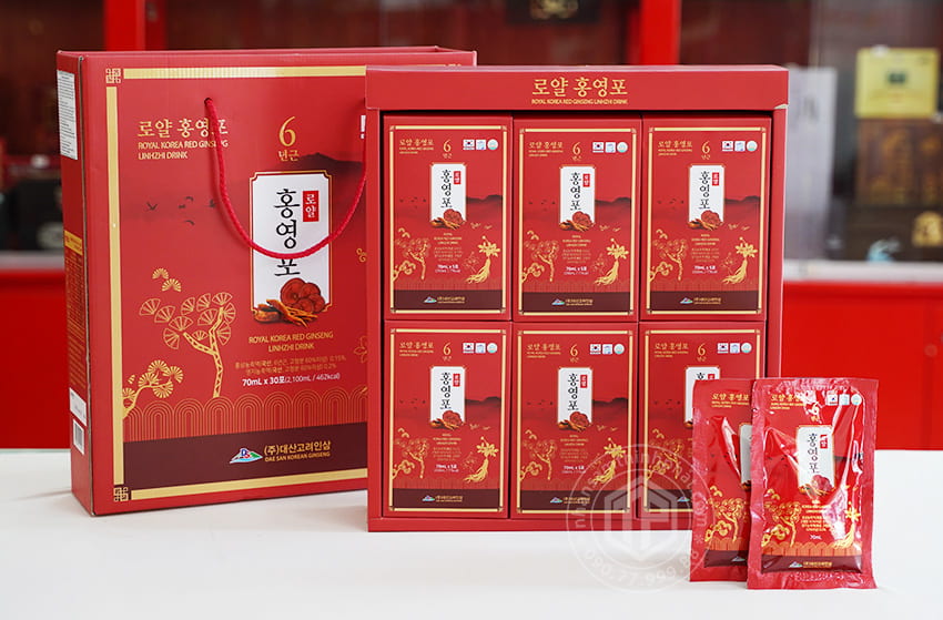 Nước hồng sấm linh chi Daesan Hàn Quốc hộp 30 gói x 70ml