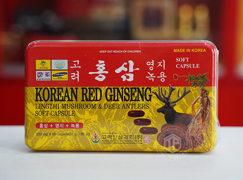 Viên sâm nhung linh chi Hàn Quốc hộp 60 viên