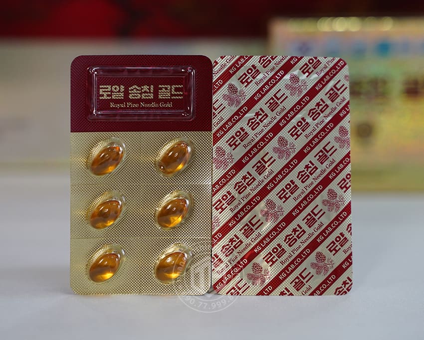 Viên tinh dầu thông đỏ Hàn Quốc cao cấp Royal Pine Needle Gold 180 viên