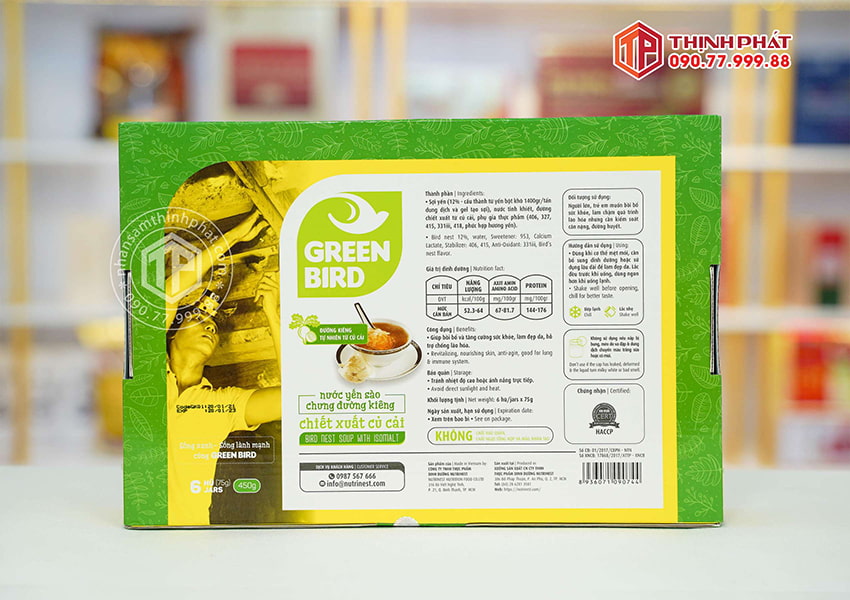 Yến chưng sẵn không đường 12% yến Green Bird Yến chưng sẵn không đường 12% yến Green Bird