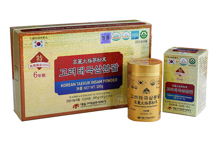 Bột thái cực sâm Hàn Quốc Daedong hộp 3 lọ x 100g