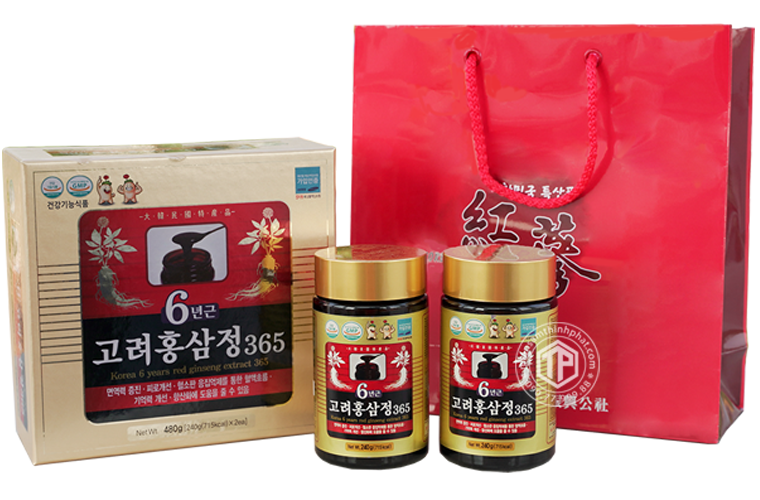 Cao hồng sâm 365 chính hãng Hàn Quốc hộp 2 lọ 240g